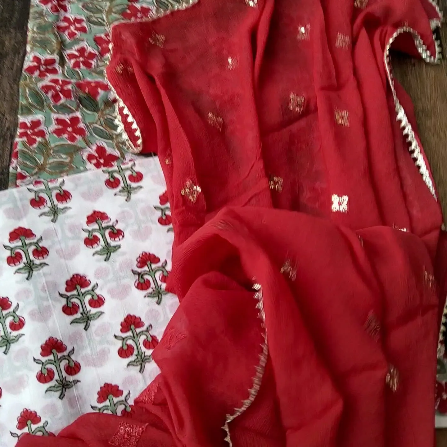 Cotton Dress Material with Pure Chiffon Dupatta