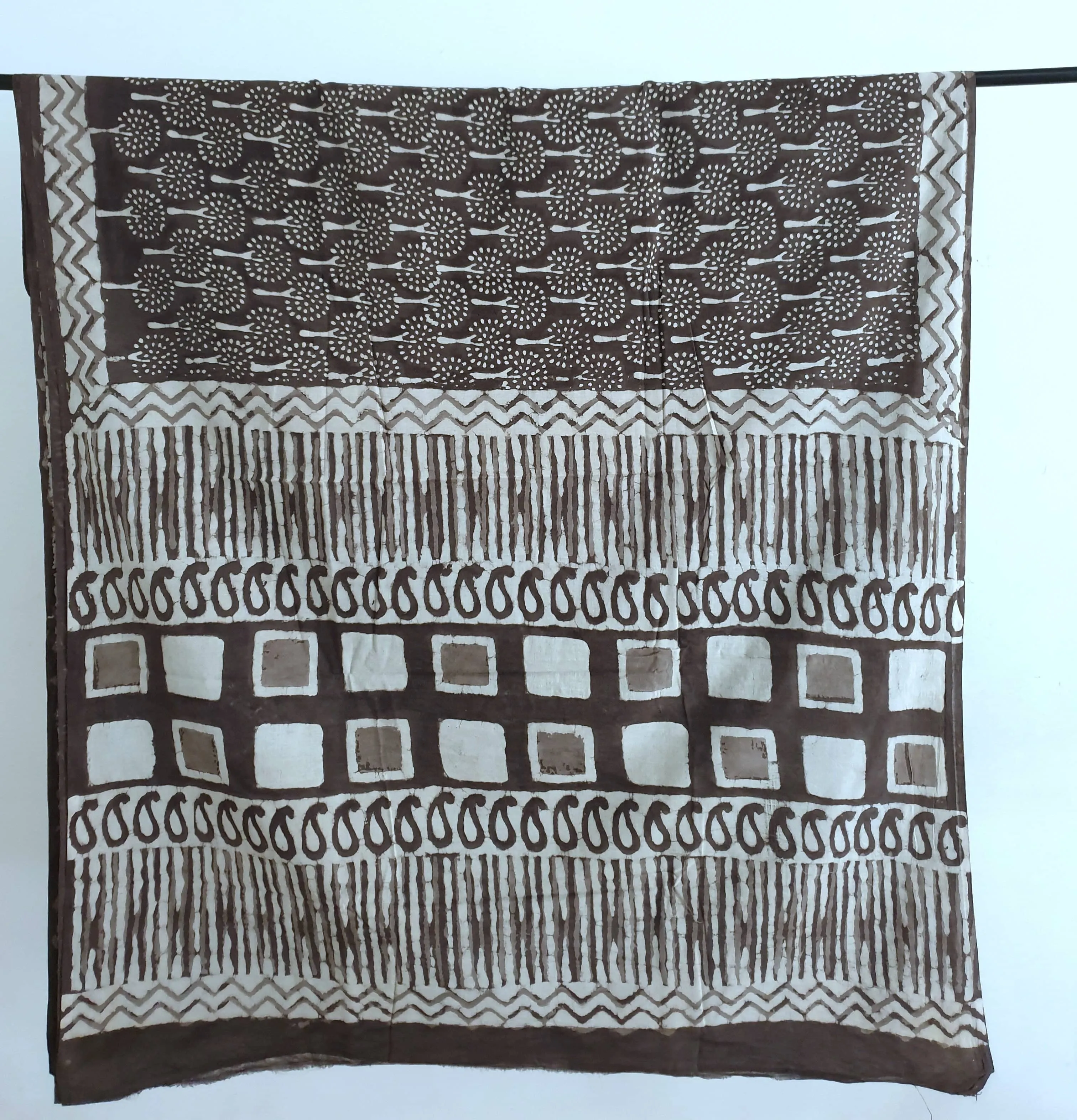 Dabu Hand Block Printed Cotton Saree