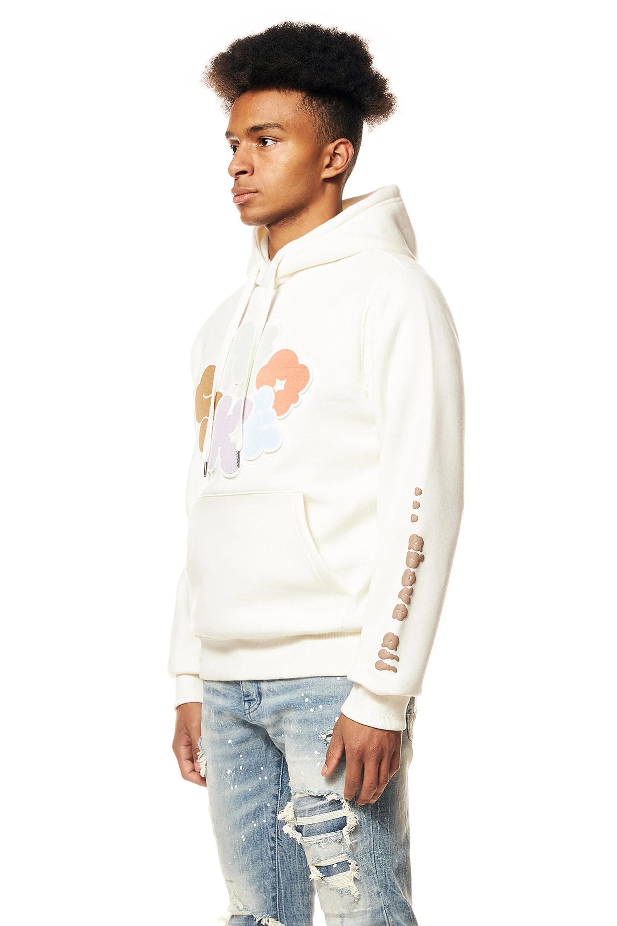 Graphic Pullover Fleece Hoodie - Chalk
