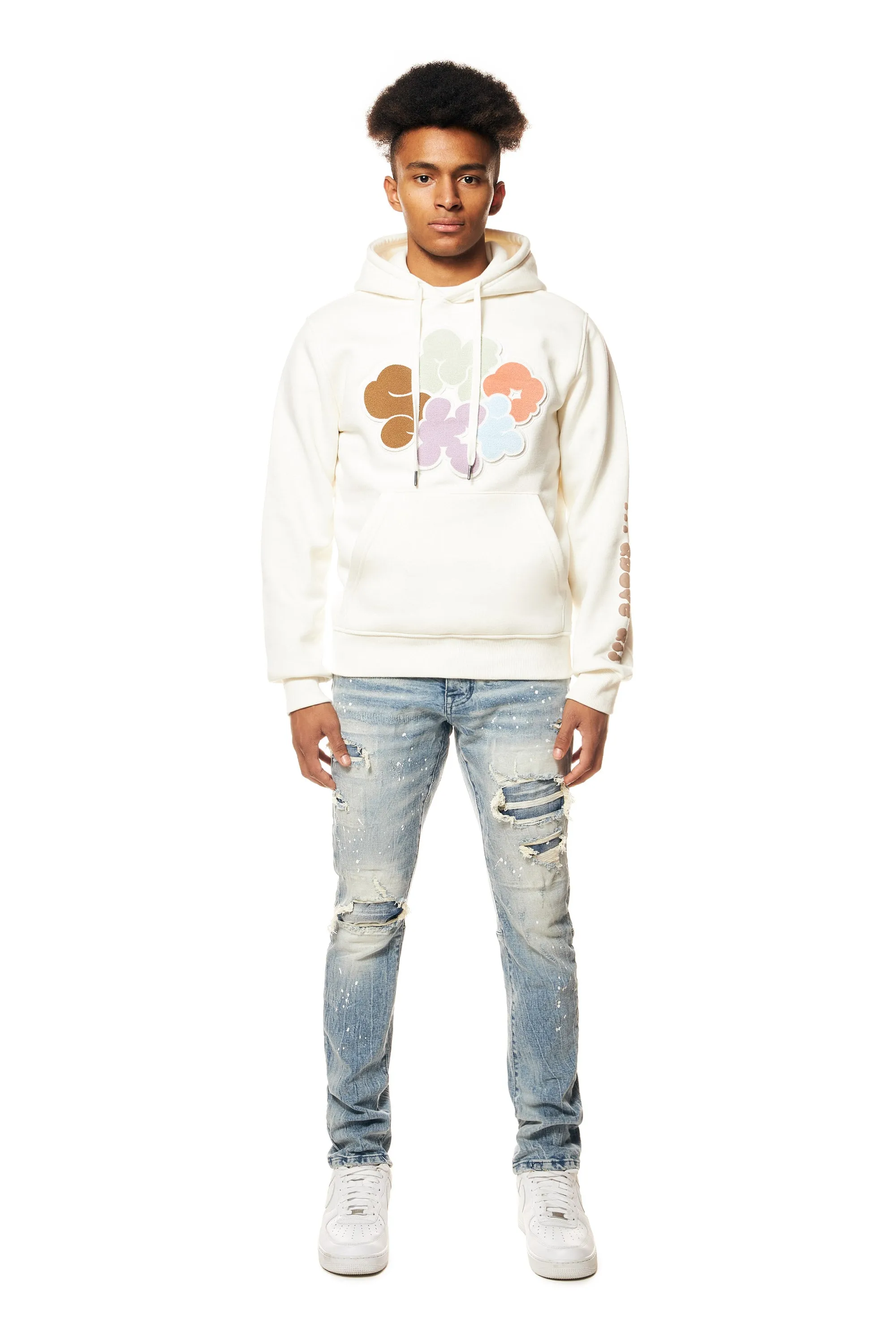 Graphic Pullover Fleece Hoodie - Chalk