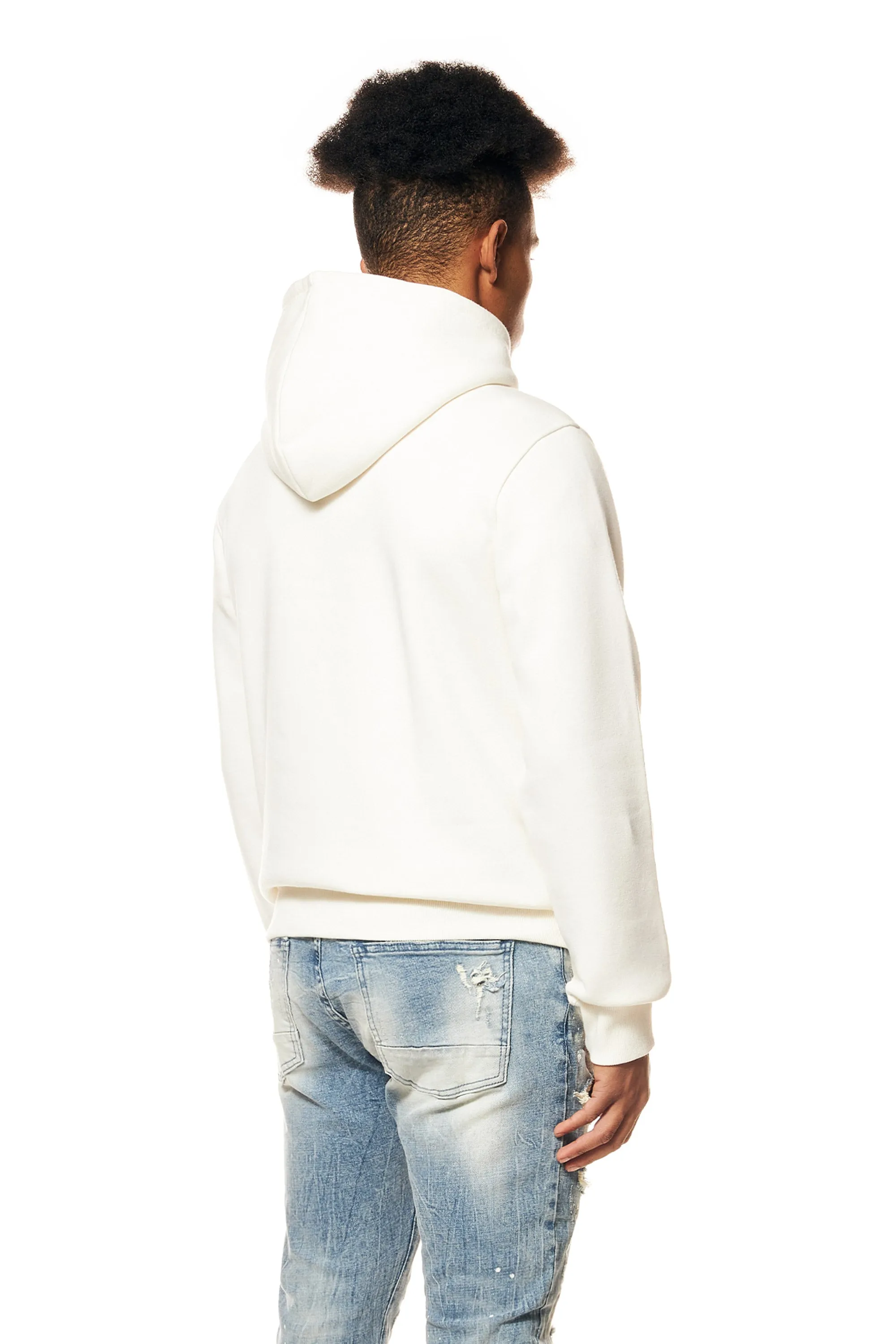 Graphic Pullover Fleece Hoodie - Chalk