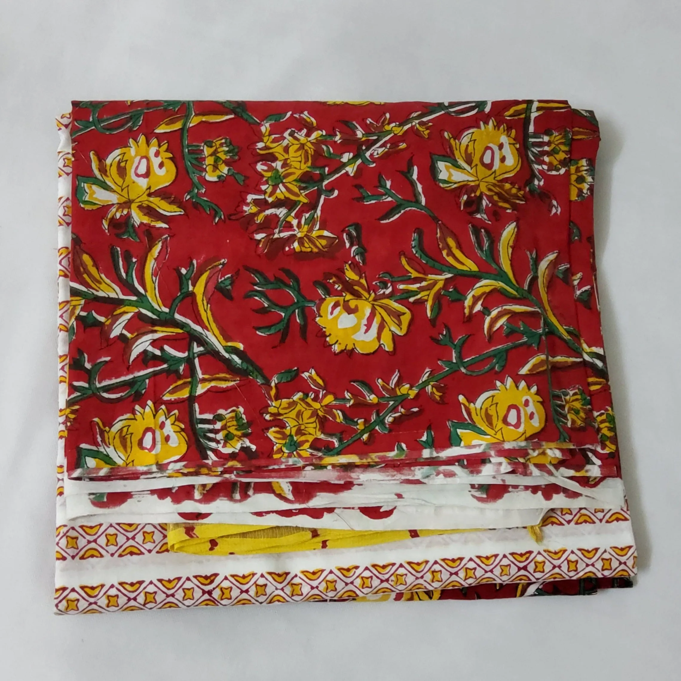 Hand BlockPrint Cotton Dress Material with Lehariya Kota Dupatta
