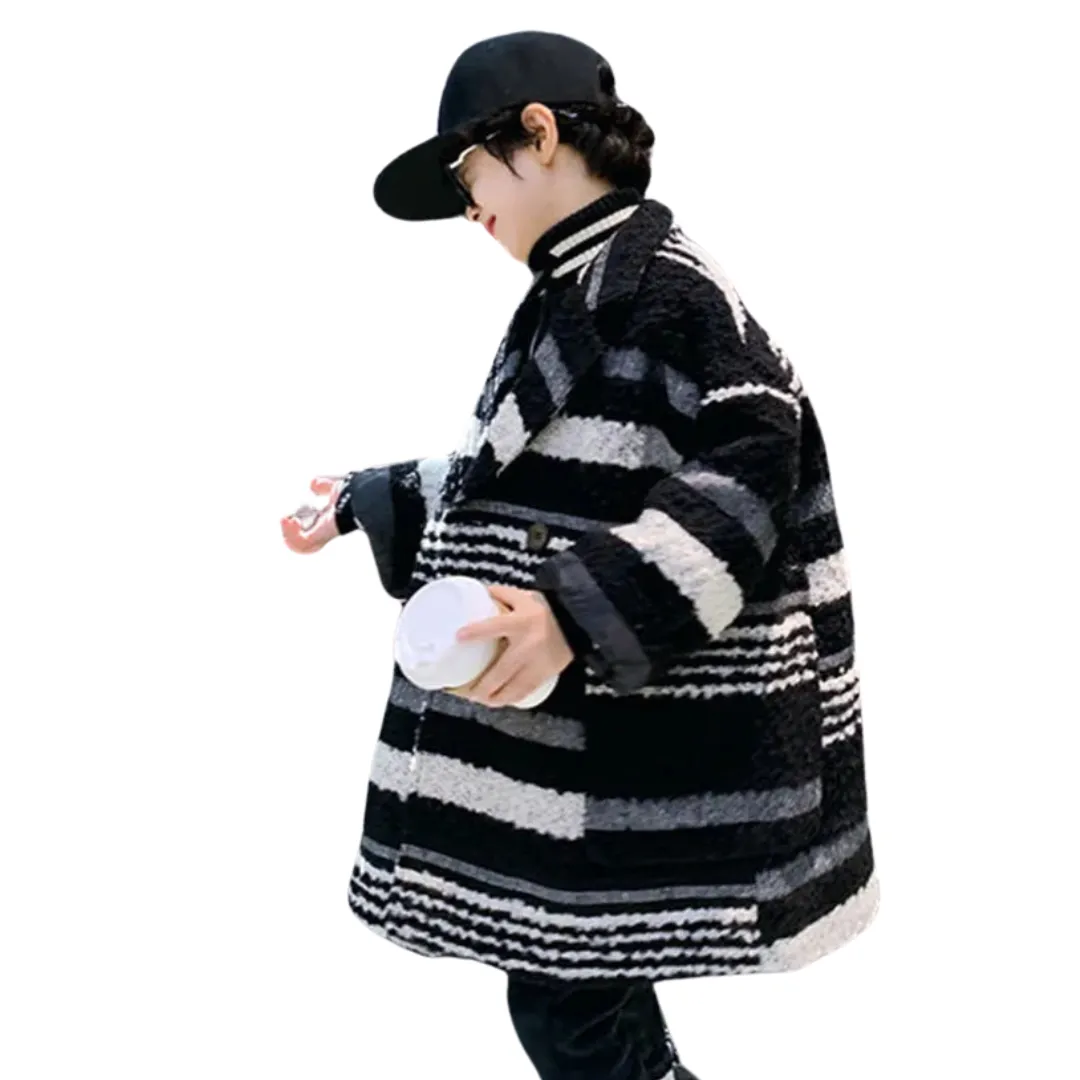 Irregular Striped Patch Jacket