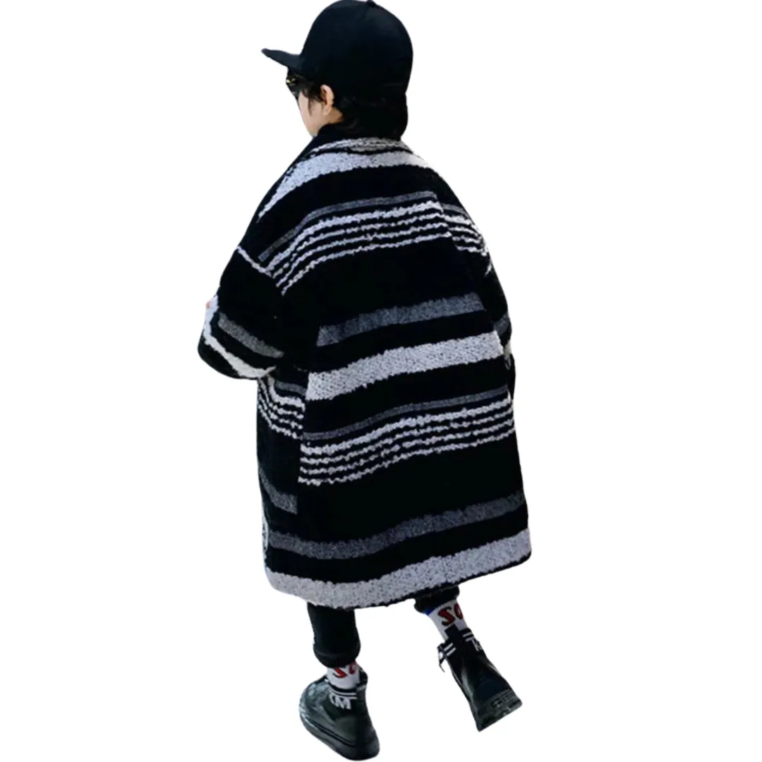 Irregular Striped Patch Jacket