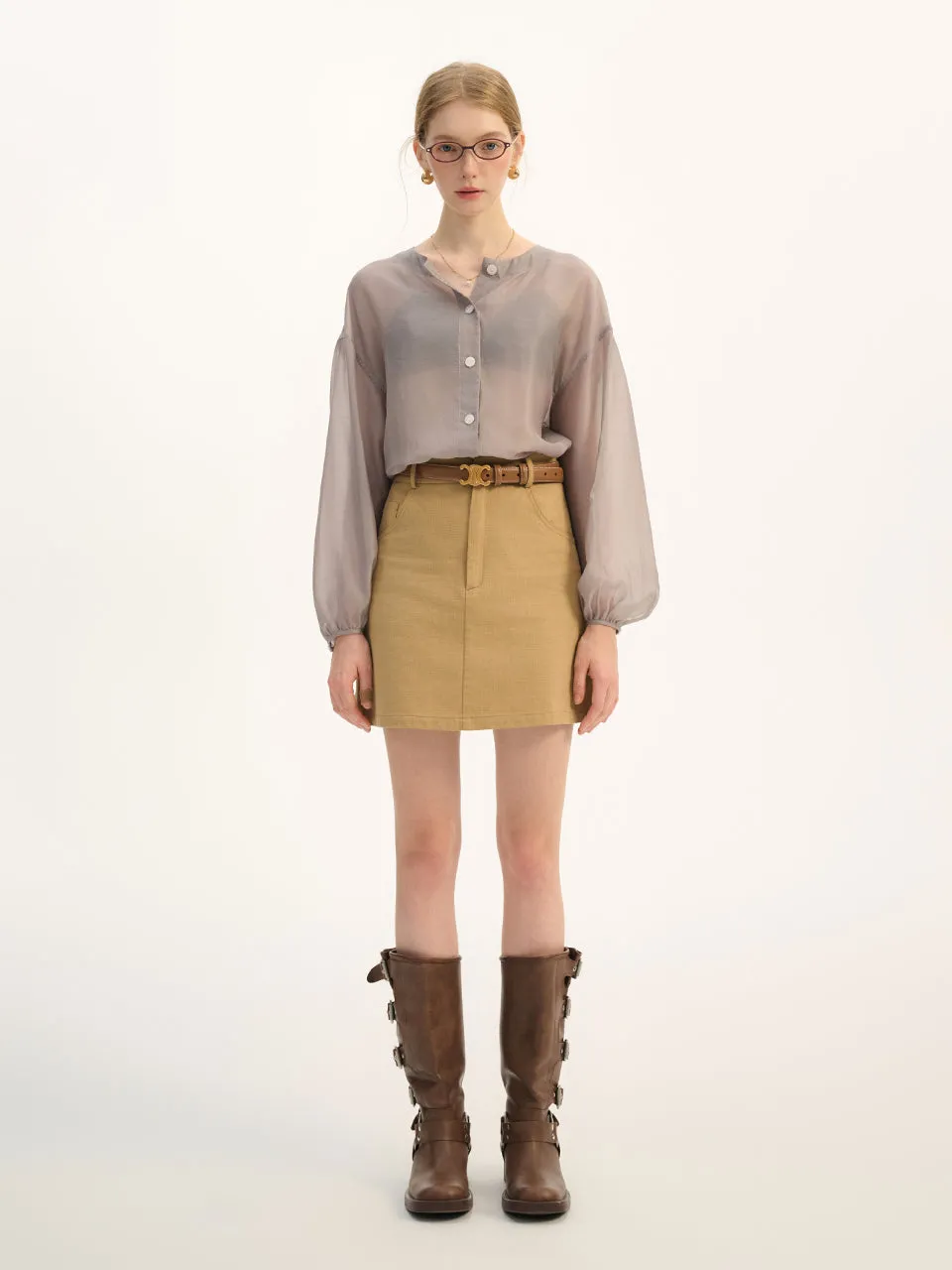 Khakibeige mini skirt