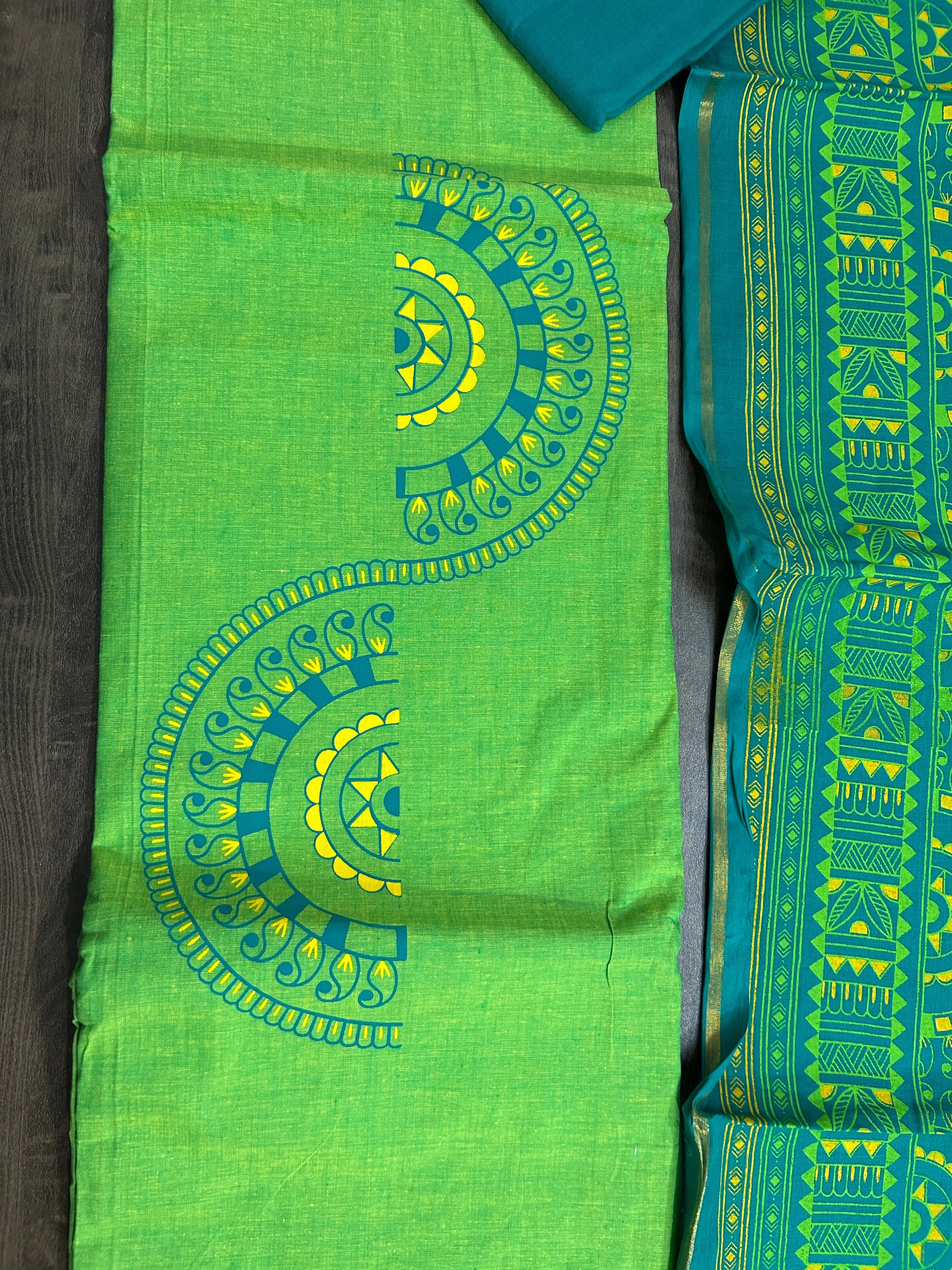 Mangalagiri Cotton Printed Dress Material