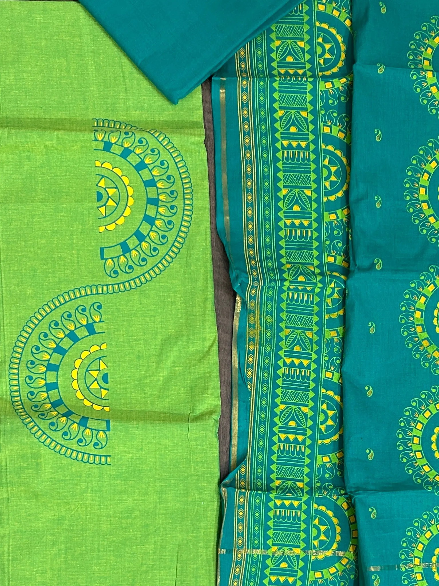 Mangalagiri Cotton Printed Dress Material