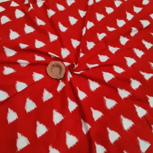Red Double Ikat Cotton Fabric