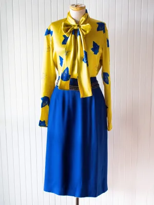 Salvatore Ferragamo Cobalt Blue Pencil Skirt Medium