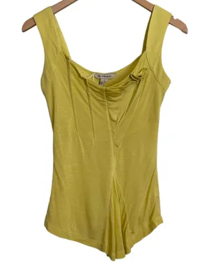 Warm Autumn Avocado Pleated Asymmetric Sleeveless Top