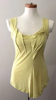 Warm Autumn Avocado Pleated Asymmetric Sleeveless Top