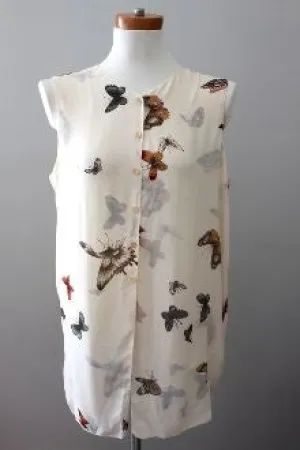 Warm Autumn  Butterfly Print Top w/Scarf